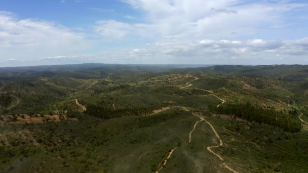 Rally Tanah Trek Pegunungan Portugal Dust Air Mobil Tidak Ada — Stok Video