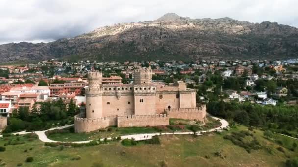 Castelo Uma Cidade Chamada Manzanares Real Madrid Espanha — Vídeo de Stock