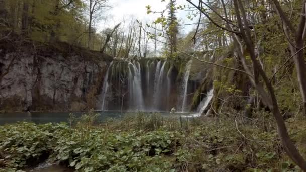 Grandes Cachoeiras Parque Nacional Plitivce Croácia — Vídeo de Stock