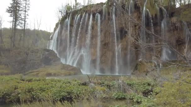 Великий Водоспад Національному Парку Плівіце Хорватія — стокове відео