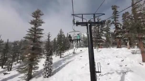 Time Lapse Ski Lift Στα Βουνά — Αρχείο Βίντεο