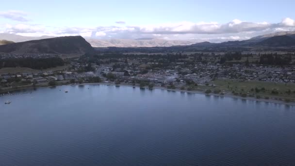 Antena Miasto Wanaka Nowej Zelandii — Wideo stockowe