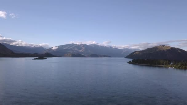 Vista Aérea Del Lago Wanaka Nueva Zelanda — Vídeo de stock