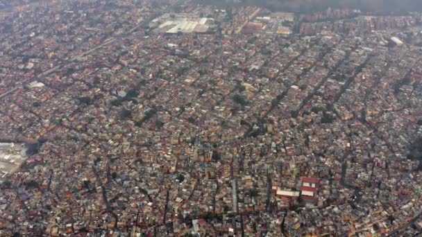 Aerial Shot Dense Urban Settlement Mexico City — Stock Video
