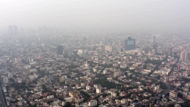 Luchtfoto Van Een Zeer Vervuilde Mexico City — Stockvideo