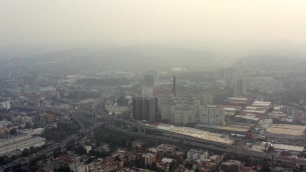 Luchtfoto Van Vervuiling Mexico City — Stockvideo