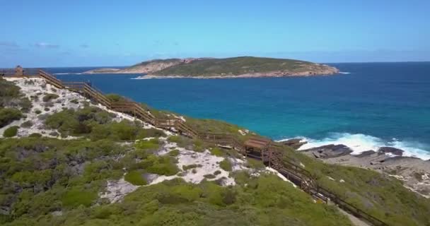 Schöner Aussichtspunkt Über Inseln Und Australische Küste Luftaufnahme — Stockvideo