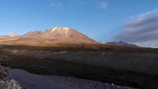 Lascar Licancabur Volcano Timelapse Pustyni Atacama Zachodzie Słońca Ameryka Południowa — Wideo stockowe