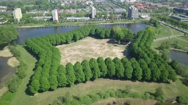 Flygbilder Stadsparken Stjärnform Europa Holland — Stockvideo