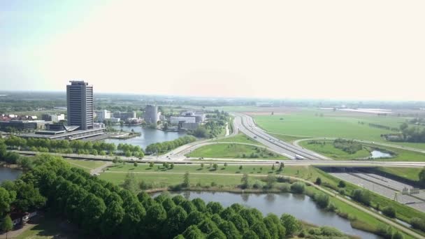 Letecký Pohled Město Hertogenbosch Nizozemsku Rušným Provozem — Stock video