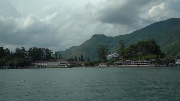 Lake Toba Färja För Att Komma Till Samosir Från Parapat — Stockvideo