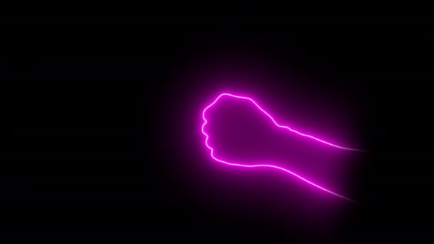 Neonlight Różowy Znak Strony Papieru Alfie — Wideo stockowe