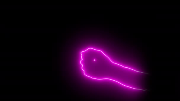 Neonlight Różowe Znaki Ręczne Nożyczki Alfie — Wideo stockowe