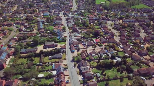 Letecké Záběry Britského Města Pomalu Zleva Doprava Zobrazení Silnice Dopravou — Stock video