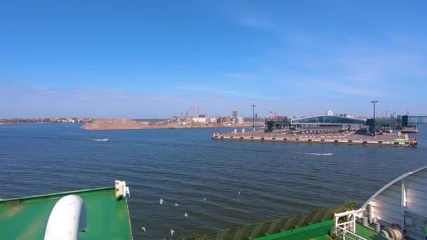Ferry Chegou Helsínquia Vai Dentro Porto — Vídeo de Stock