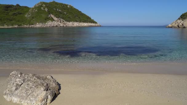 Plage Cristalline Porto Timoni Sur Île Corfou — Video