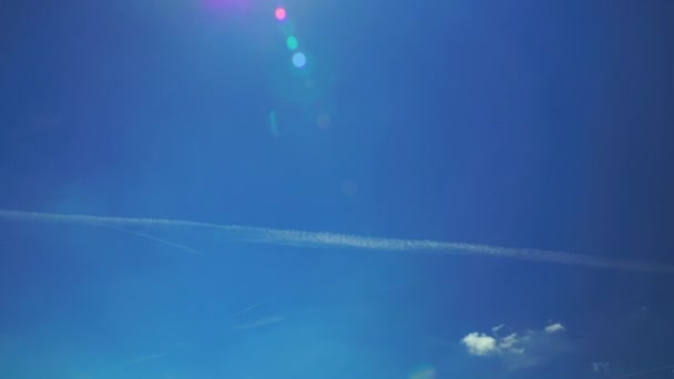 Letadla Produkují Obloze Kondenzátory Kondenzátor Stezka Kondenzované Vody Letadla Nebo — Stock video