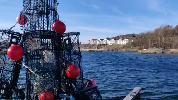 Panorama Gaiola Lagosta Costeira Cidade Costeira Perto Mar — Vídeo de Stock