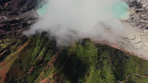Wulkan Kawah Ijen Jawa Wschodnia Nad Jeziorem Kwasowym — Wideo stockowe