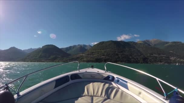 Eine Bootsfahrt Auf Dem Schönen Comer See Italien — Stockvideo