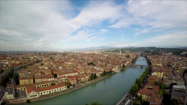 Съемки Беспилотника Над Прекрасным Городом Верона Италия — стоковое видео