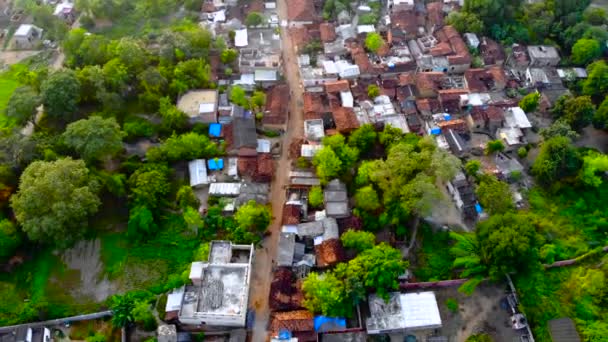 India Pueblo Vista Aérea Avión Tripulado Plano — Vídeos de Stock