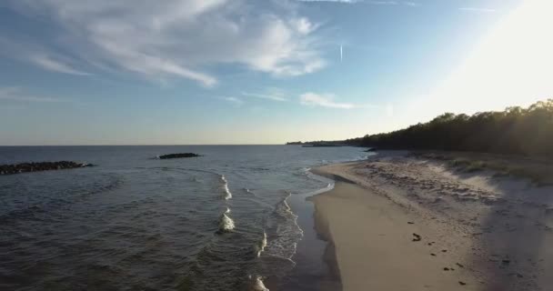Liscio Colpo Aereo Ystad Saltsjbad Beach Nel Sud Della Svezia — Video Stock