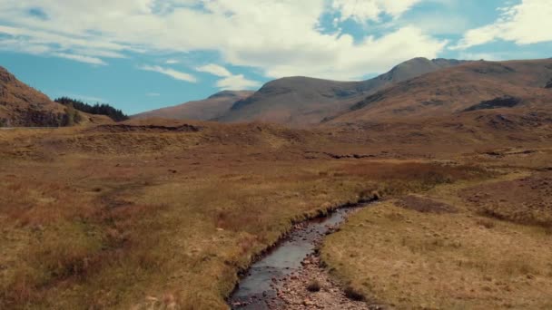 Beautiful Natural Landscape Summer Time Scotland Few Clouds Sky Scottish — Stock Video