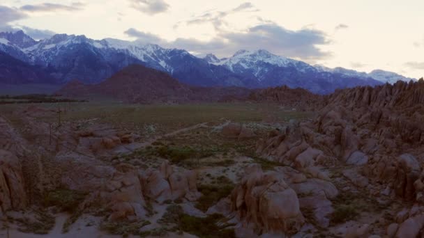 Zachód Słońca Alabama Hills Pobliżu Lone Pine Kalifornii Tle Najwyższa — Wideo stockowe