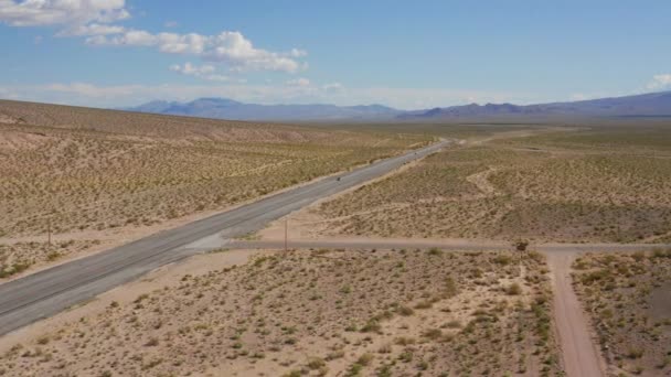 Weg Vlak Voor Death Valley Nevada Luchtfoto — Stockvideo
