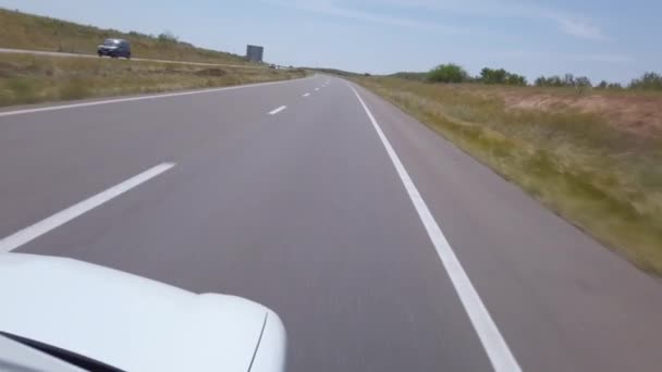 Vista Panorâmica Lado Fora Carro Dirigindo Uma Estrada Marrocos — Vídeo de Stock