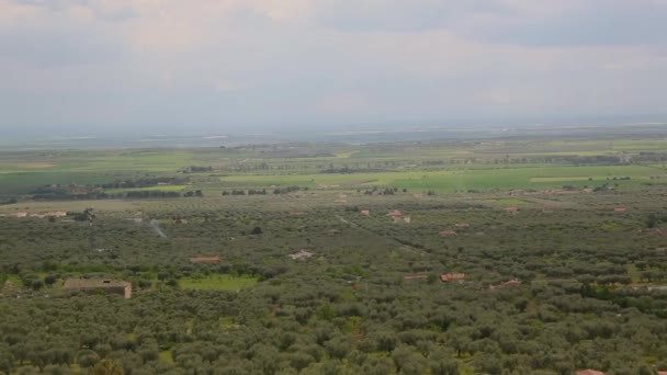 Panorama Van Tavoliere Vlaktes Apulië Uitzicht Vanaf Gargano Heuvel Italië — Stockvideo