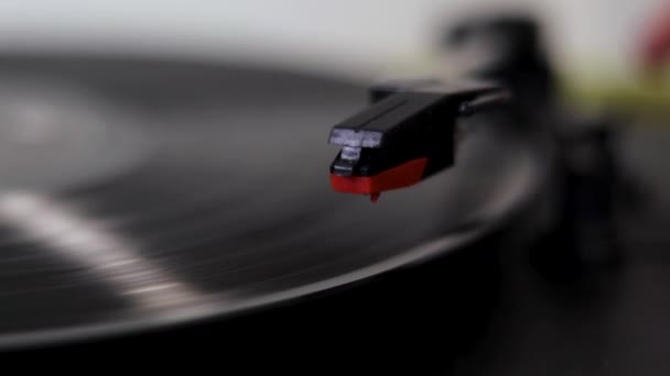 Needle Being Dropped Spinning Record Vinyl — Stock Video