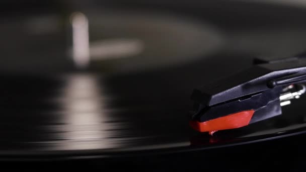 Close Shot Record Vinyl Spinning Turn Table — Stock Video