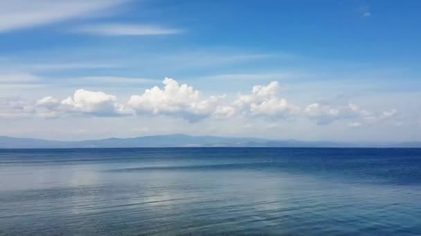 Hyperlapse Calm Sea Fast Cloud Halkidiki Greece — Video Stock