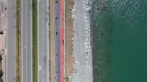 Carretera Coches Ruta Turística Playa — Vídeo de stock