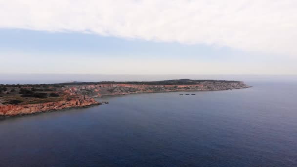 Malta Mellieha Körfezi Ahrax Bölgesinden Hava Görüntüleri 2019 — Stok video