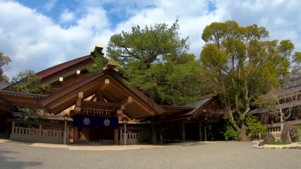 Tijdsverloop Kagura Den Hall Atsuta Jingu Heiligdom Nagoya Aichi Japan — Stockvideo