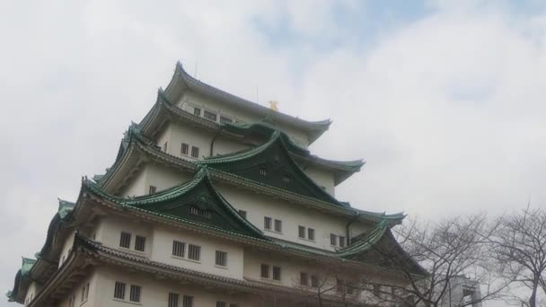 Pan Wide Angle Shot Nagoya Castle Nagoya Aichi Japón Circa — Vídeo de stock