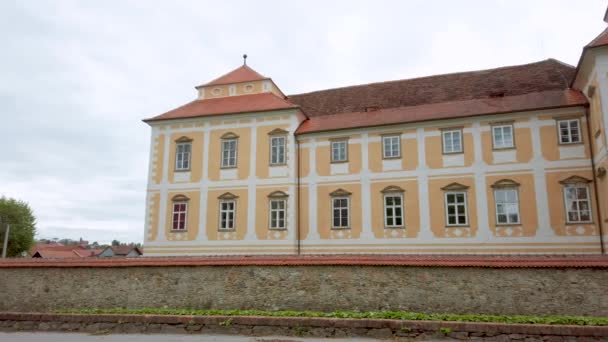 Ortaçağ Avrupa Kasabasında Rönesans Barok Sarayı Slovenska Bistrica Kalesi Slovenya — Stok video