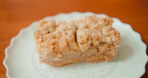 Tarte Aux Pommes Maison Sur Assiette — Video