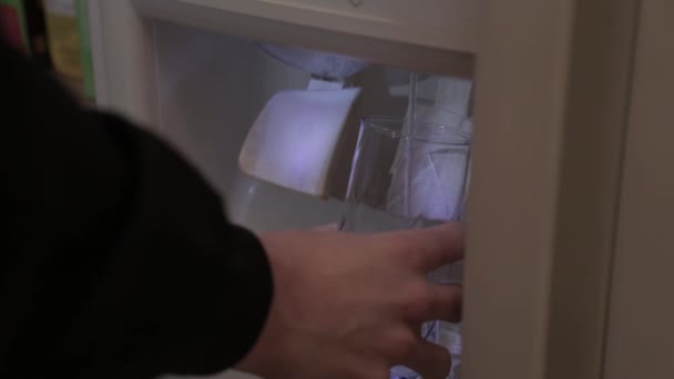 从冰箱中倒入一杯水 — 图库视频影像