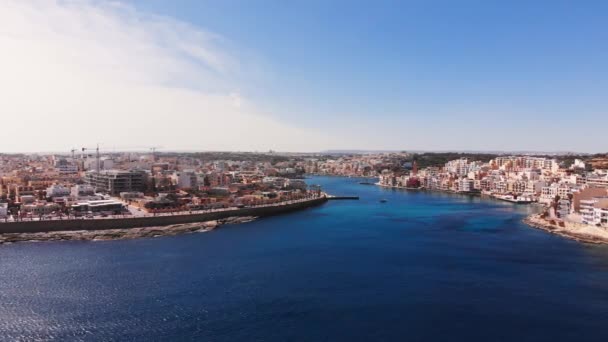Drohnenvideo Aus Der Luft Von Malta Marsaskala Und Zonqor Einem — Stockvideo