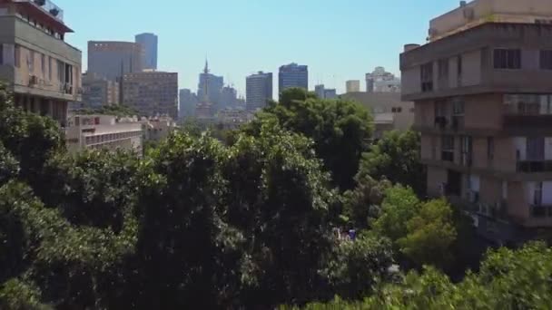 Aerial Miasto Tel Awiw Kikar Hamedina Południu — Wideo stockowe