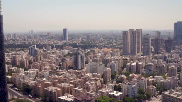 Ocupado Caliente Tel Aviv City Desde Arriba — Vídeo de stock