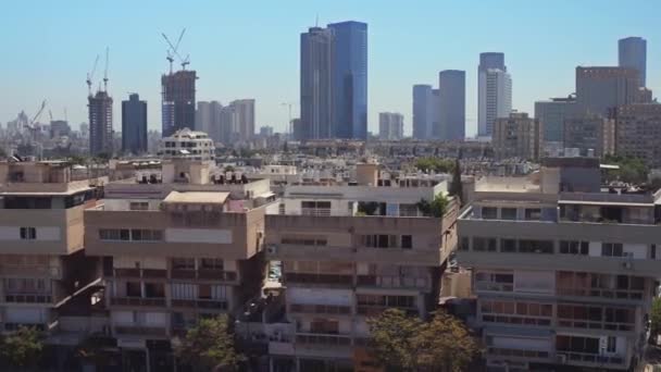 Vuelo Sobre Hermosa Ciudad Tel Aviv — Vídeos de Stock