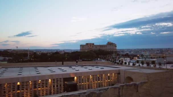 Timelapse Video Malta Valletta Fontana Tritone Tramonto 2019 — Video Stock