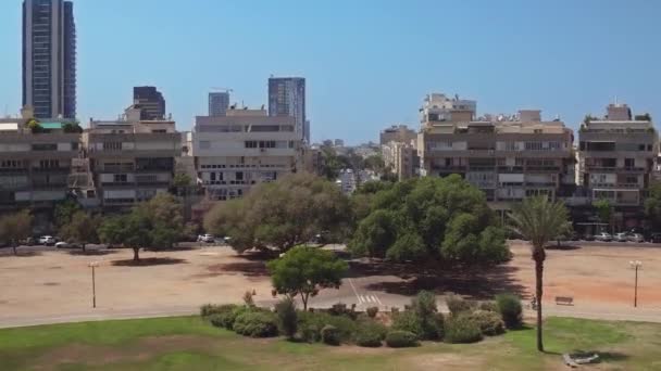 Leć Nad Centrum Tel Awiwu Drodze Wybrzeże — Wideo stockowe