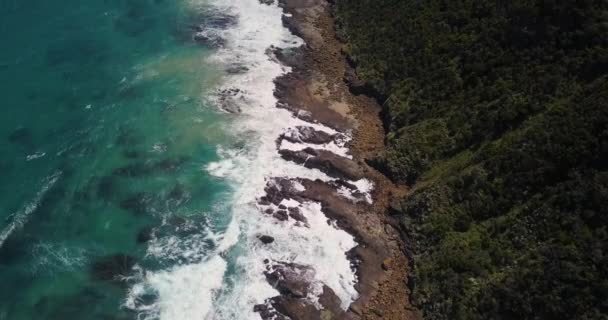Beautiful Australian Shore Coastal Road Aerial View — Stock Video