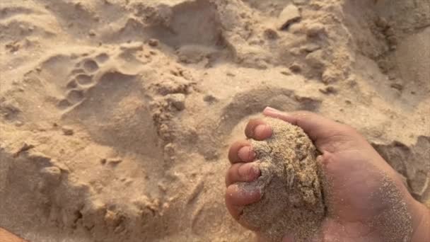 玩沙滩沙地 — 图库视频影像